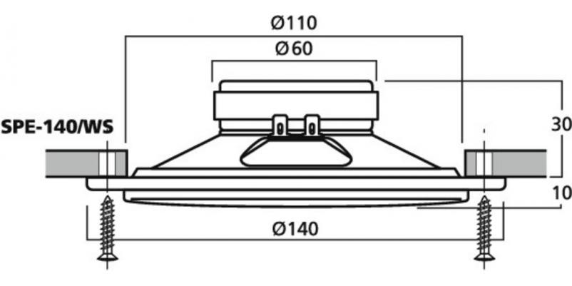 SPE-140/WS, flush-mount speaker,