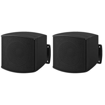 Monacor EUL-26/SW, pair of miniature PA speaker systems - 100 V / 8 Ω / black