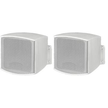 Monacor EUL-26/WS, pair of miniature PA speaker systems - 100 V / 8 Ω / white